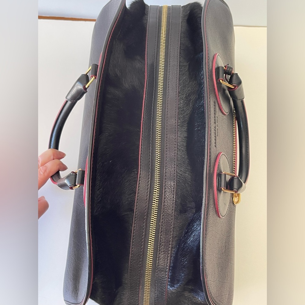 Proenza Schouler Kiri Black Leather Doctor’s Bag Top Handle Goat Hair Satchel - Picture 6 of 15